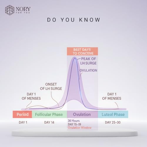 Image of Nory Ovulation Test Kit Combo of 10 Strips for Women Family Planning to get Pregnant Naturally, Early Detection for Female Fertility Baby Conceive Predictor for Home