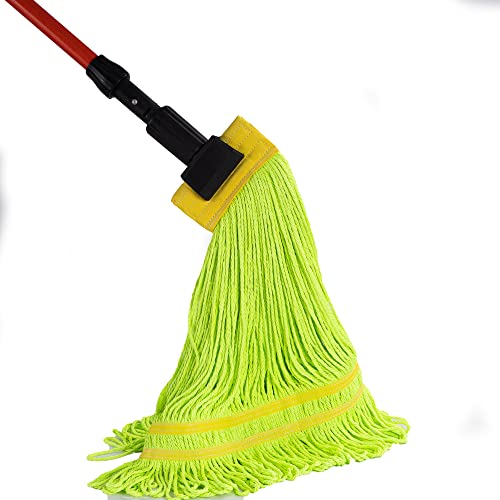 Image of Matthew Cleaning Microfiber String Mop Heavy Duty Commercial Wet Mop Head Replacement,Excellent Absorbency,Premium Launderability,Reusable for Home,Commercial and Industrial Use(Green,3Pack)