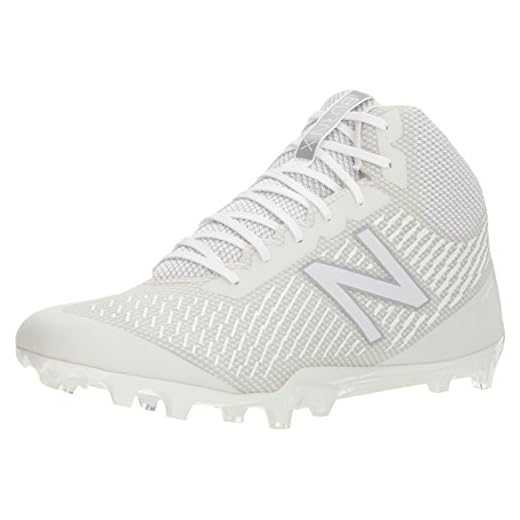 New Balance Men's Burn X Mid-Cut Lacrosse Shoe, White, 4.5 M US