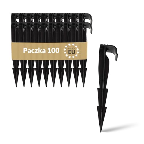 BAKOKI Kotwa gruntowa do nawadniania kropelkowego, 100 sztuk, 16-20 mm, uchwyt węża, kotwa gruntowa, uchwyt do rur, mikro-nawadniania, odporna na pękanie, promieniowanie UV, mocowanie węża, uchwyt na