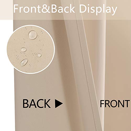 Dwcn Outdoor Curtains For Patio Waterproof, Extra Long 108 Inch Curtains, Blackout Curtains For Bedroom, Thermal Curtains For Pergola, Porch And Cabana - Beige, 52 X 108 Inch, 1 Pair #TOP1