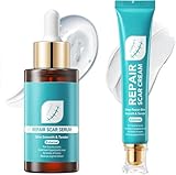 Scar Removal Set with Repair Scar Cream & Serum, Stretch Mark Removal Cream for Old and New Marks, Acne Scar Treatment for Body, Trauma Scars, Scald, Hyperpigmentation & All Types of Scars
