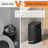 TrashAid Small Black Bathroom Trash Can with Lid Soft Close, 6 Liter / 1.6 Gallon, Stainless Steel Garbage Can with Removable Inner Bucket, Step Pedal, Slim Wastebasket for Toilet, Office, Bedroom
