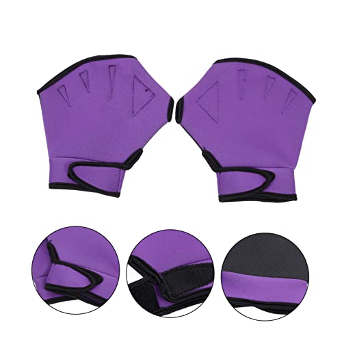 Happyyami 2 Pares Luvas De Natação Luvas Roxas Luvas De Ginástica Nadadeiras De Natação Luvas De Tre