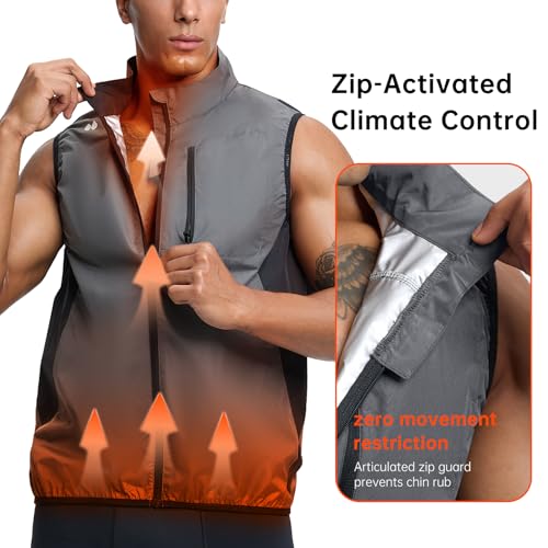 HOTSUIT Sweat Vest for Men Weight Loss Full Zipper Sauna Vest for Men Anti-Rip Heat Trapping Shirt for Gym Boxing, Grey, 2XL by HOTSUIT - Used condition - Image 3