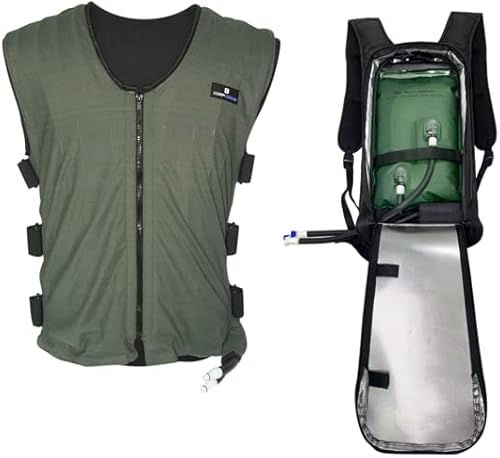 COMPCOOLER Backpack ICE Water Cooling System includes Mesh Liquid Cooling Vest and Self-Contained Backpack Circulation Unit with 3.0L Detachable Bladder and 7.4V Battery(XL/XXL)
