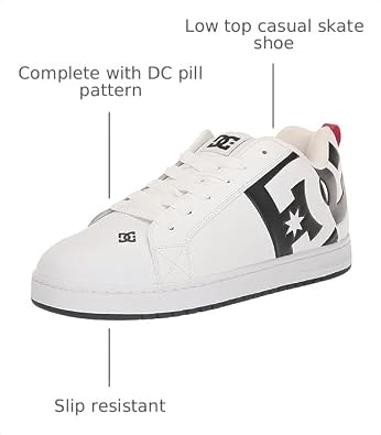 DC Mens Court Graffik Sq Low Skate Shoe