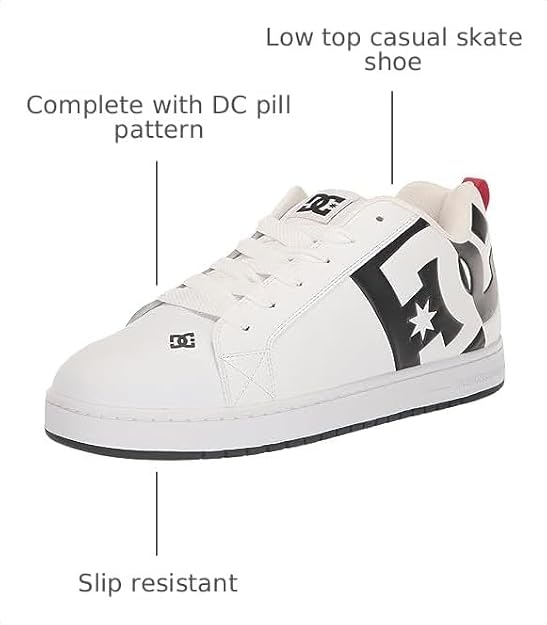 DC Mens Court Graffik Sq Low Skate Shoe