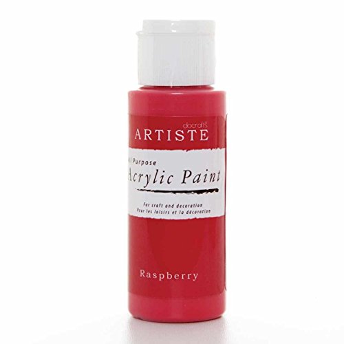 Artiste Acrylic Paint 59ml 2Oz Raspberry, Quick-Drying Professional Art, Craft And Hobby Artists Paint, Vibrant Colour, Water-Based Paints Cover All Surfaces With Ease, Ideal For Travel Artists