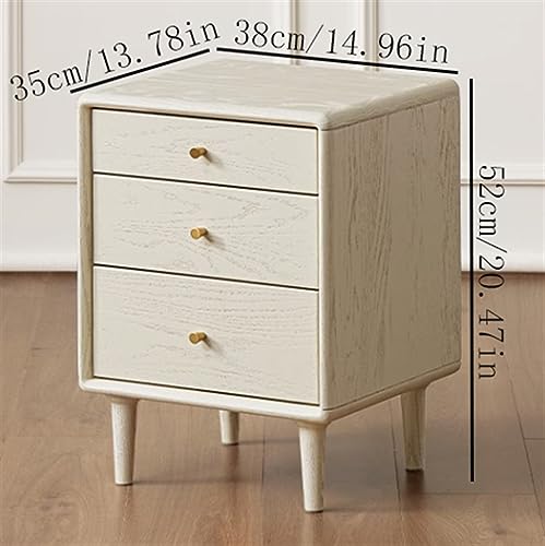 Table de chevet blanche à trois tiroirs pour optimiser l'espace - 3