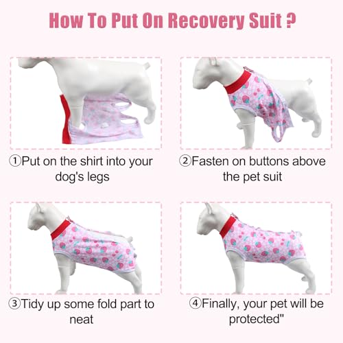 Image of FEimaX Dog Surgery Recovery Suit Female and Male Spay with Pee Hole, Pet Body Suits for Puppy After Spayed, Neuter Surgical Onesie for Small and Medium Dogs Cats, Alternative Bandages E-Collar & Cone