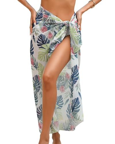 Image of Eicolorte Womens Beach Cover Up Chiffon Sheer Bikini Beach Swimsuit Coverup Sarong Pareo Wraps for Women