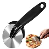 Nexaflow Cortador Pizza Rueda De Pizza De Acero Inoxidable Pizza Peel | Rueda de pizza de acero inoxidable con funda protectora, cortador afilado antideslizante, lavable en lavavajillas