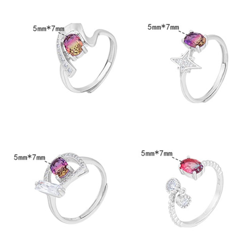 Anillo de joyería para mujer: accesorio de dedo midi ajustable con diamantes de imitación, Metal no precioso