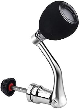 Reel Replacement Metal Power Handle Grip Part Metal Rocker Arm Grip Fishing Spinning Reel Handle Grip 2000 & 3000 SilverMediumBlack