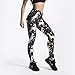 MGGR.O Leggings Damen schwarz Legging Fitness Digital Print süßes farbiges Pferd Blume Hose Bleistift XL