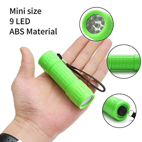 Whaply 30-Pack Small Mini Flashlight Set, 5 Colors, 9-LED Handheld Flashlight with Lanyard,90-Pack AAA Battery Included for Kids/Night Reading/Party/Camping/Emergency/Hunting(30 Pack) by Whaply - Image 3