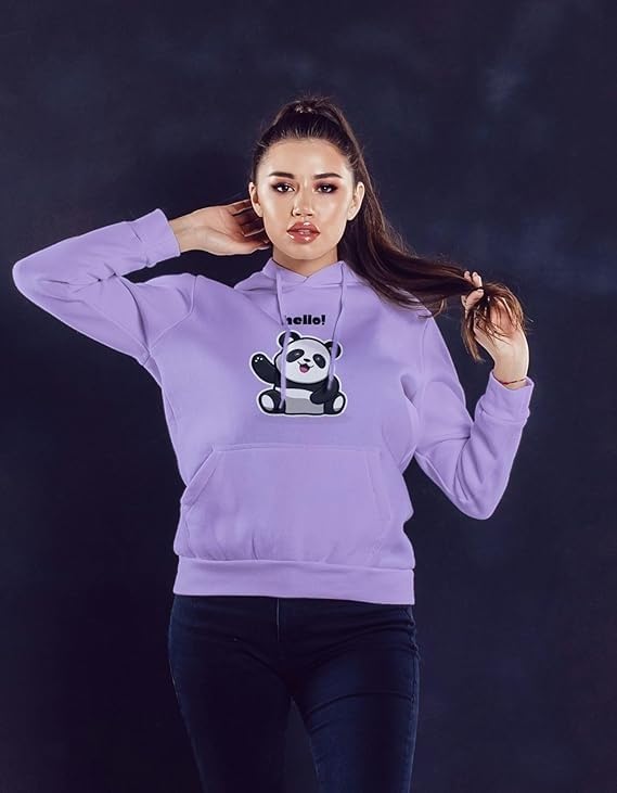 Image of Women's Printed Fleece Hoodie Sweatshirt | Soft Warm Winter Hooded Top for Women & Girls