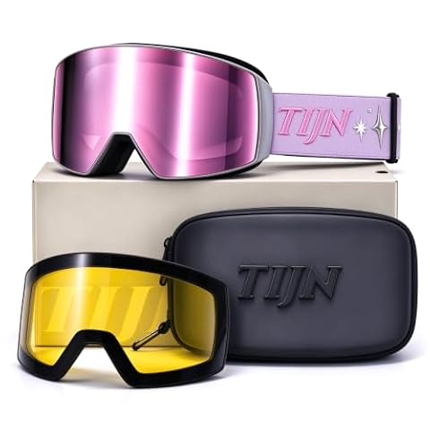 TIJN Anti Fog Ski Goggles, Magnetic OTG UV400 Snowboard Goggles Women Men — $139.00 (29% off)