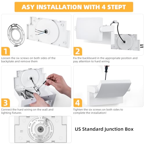 GXXG 3Pack Outdoor LED Wall Light 40W White Flood Lights 350°Rotation Exterior Lighting Fixture Commercial Security 3000K Waterporof for Barn Yard Garage Building Area Backyard by GXXG - Image 7
