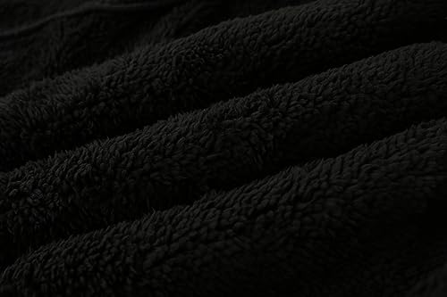 AMIYAN Toddler Baby Boys Girls Fleece Hooded Jacket Coat with Ears Warm Outwear Coat Zipper Up(Black,2-3T) - Thumbnail 6