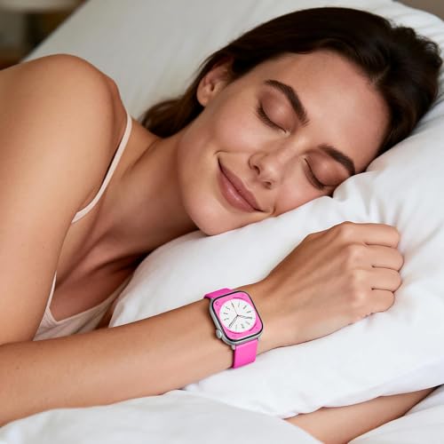 Zedoli Sport Solo Loop Band Compatible with Apple Watch Band 44mm 45mm 46mm 49mm 42mm Men, Stretchy Soft Silicone Elastic Waterproof Strap for iWatch Series 11 10 9 8 7 6 5 4 3 2 1 SE Ultra, Hot Pink by Zedoli - Used condition - Image 3