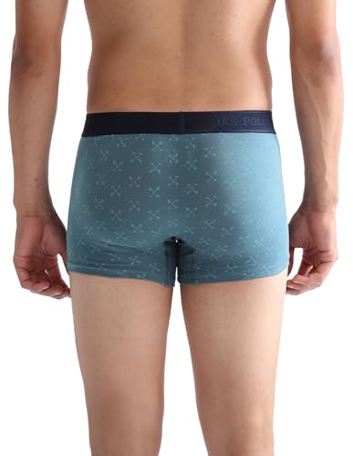 Image of U.S. Polo ASSN. Mens OET16 Cotton Stretch Brand Printed Underwear Trunks - Pack of 2