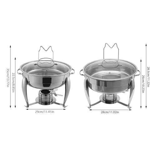 Edelstahl Chafing Dish Buffetwärmer Buffet Server und Wärmer für kommerzielles Catering Buffets Hotels Restaurants Brunch Silber 28 * 28.5CM – Bild 8
