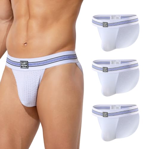 Image of Casey Kevin Men's Breathable Underwear High Cut Leg Openings Briefs 3 Pack