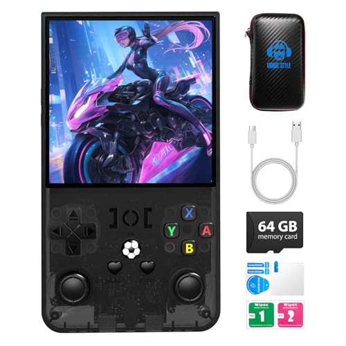 R36MAX Retro Handheld Game Console,64GB Open Source System Support 30+ Emulator Console,4.0 Inch IPS...