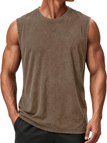 CHICGAL Mens Tank Tops Summer Sleeveless Muscle Shirts Cotton Loose Fit Tee Shirts