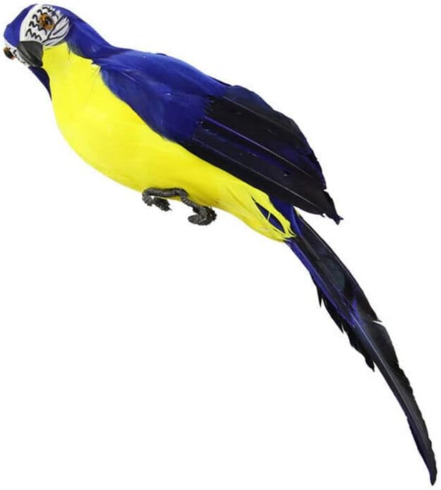 TEAMWILL 6PACK 10inch 25cm Lifelike Artificial Birds Feathered Fake Shoulder Parrot Decor Model for Decoration Craft Prop Fake Parrot Artificial Bird Model Outdoor Home Garden Lawn Tree Decoration