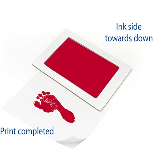 Large Clean Touch Ink Pad for Baby Handprints and Footprints – Inkless Infant Hand & Foot Stamp – Safe for Babies, Doesn’t Touch Skin – Perfect Family Memory or Gift, Red Print Kit by Tiny Gifts - Thumbnail 6