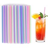 [500 Pcs] Colorful Disposable Plastic Drinking Straws - 8.26' Long 0.24' Wide Cute Straws Bulk for Juice,Coffee,Milk,Cocktail, Ideal for Bachelorette Party, Birthday Party, Bridal Shower, Baby Shower