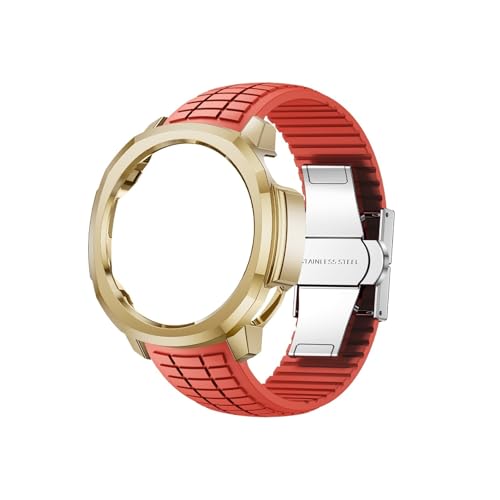 [PLYYQZM] �V���R���X�g���b�v + PC �P�[�X,�ɍ��� Hua wei Watch GT Runner 2 ���p�ȃ��X�g�o���h�����u���X���b�g�ɓK��(Gold+red)