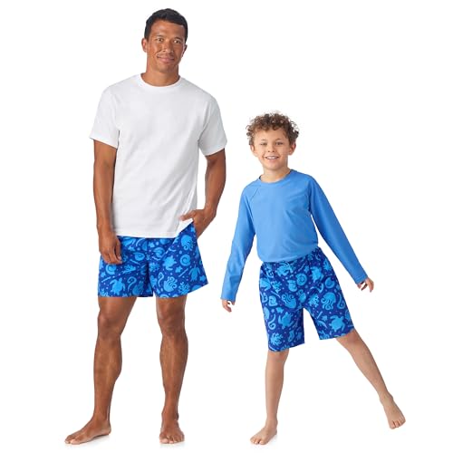 Image of Saint Eve Kids 2 Piece Swim Suit Short & Trunks Set with UPF 50+ Protection - Rash Guard Swimsuit Top & Shorts Sets for Boys