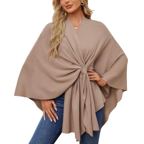 Shawl Poncho Wrap for Women, Women's Elegant Shawl Wraps Soft Open Front Poncho Sweater for Spring Fall Winter
