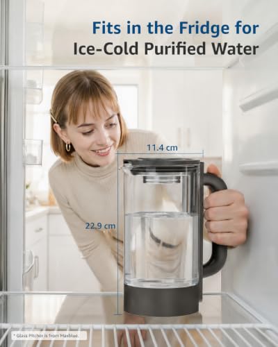 Jarra de agua de cristal gris Maxblue para servir a la mesa con ósmosis Waterdrop 7