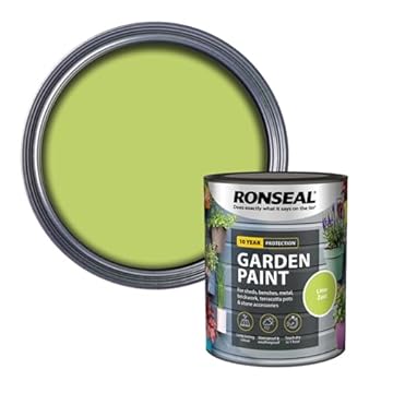 AOC24 Garden Fence Paint 750ml – Multi-Surface Exterior Paint for Wood, Brick, Metal, Stone & Terracotta – Waterproof, Resists Fading, Matt Finish for Sheds, Fences, Garden Furniture Lime Zest