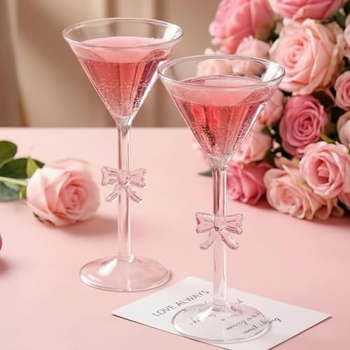 FoldTier Pink Bow Martini Glasses