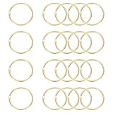 PATIKIL 20 Piezas Anillas De Carpeta De Hojas Sueltas 2.2 Pulgadas Anillas De Metal Abiertas Para Tarjetas Anillas Pesadas Para Anillas De Índice De Llaves Anillas Tonel Oro