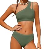 7-16 Jahre Mädchen Bikini Set Tankini für Mädchen Farbblock EIN-Schulter Badeanzug UV-Schutz Quick-Dry Casual Badeanzug Schwimmanzug