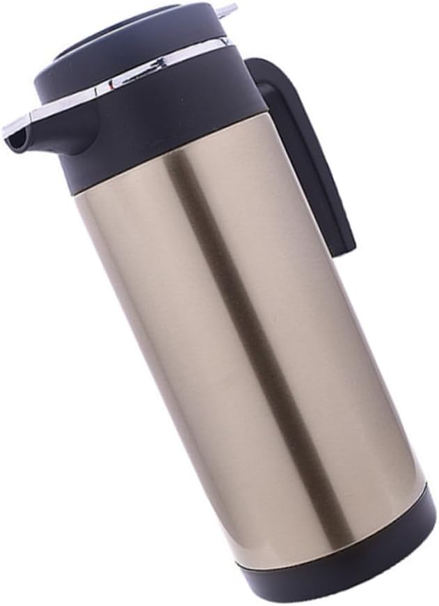 Alipis 12v Stainless Steel Car Kettle Electric Hot Water Pot Dual Voltage Lock Lid Safe Healthy