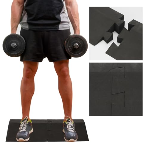 Squat Wedge Block, Supportive Foot Wrist Exercise Wedge Blocks, Slant Board for Squats, Slant Board Calf Stretcher, Ankle Stretcher, Large Slant Board for Yoga, Pushup, Balance, Stretch, Strength