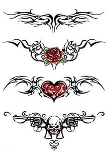 Tribal Steißbein / Arschgeweih Fake Tattoo – 2 Blatt, 15x20 Cm, Hält Ca. 3 Tage, Wasserfest & Leicht Entfernbar