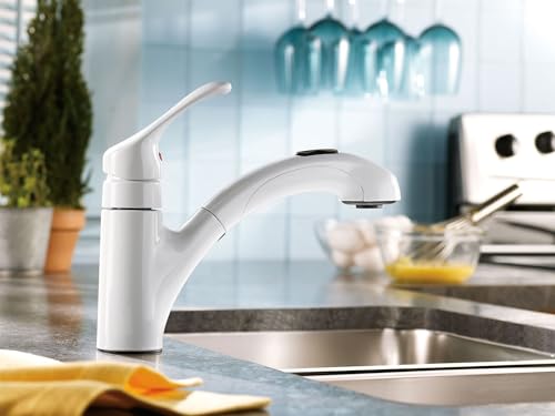 Moen CA87316W One-Handle Low Arc Pullout Kitchen Faucet, Glacier by Moen - Image 2