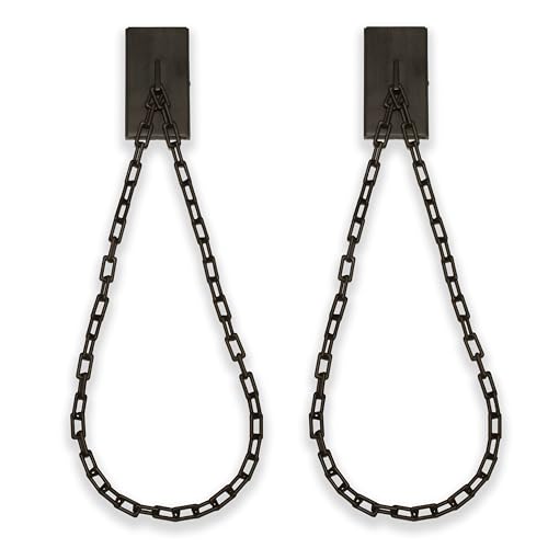 BlastHome® Luxury Chain Tiebacks – Premium Metal Wall Mounted Curtain Holdbacks with 30" Long Chains - Signature Collection, Set of Two – Designer Quality Window Drapery Ties – Brushed Dark Brown by BLASTHOME - Used condition - US$51.92