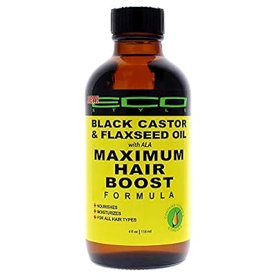 ECOCO Eco Style Maximum Hair Growth Oil - Black Castor And Flaxseed for Unisex - 4 oz Oil