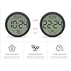 Digital Wall Clock Battery-Operated, 8 Inch Small Decorative Modern Wall Clock with Date, Temperature, Auto-DST, Silent Electric Wall Clock for Bedroom, Living Room, Kitchen, Office, Farmhouse -Black