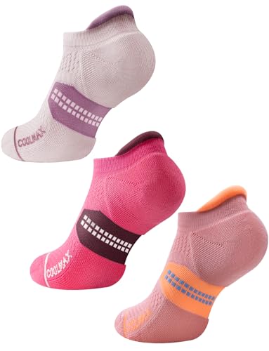 Coolmax Bamboo Viscose Compression Running Tab No Show Sock Women, Moisture Wicking Cushioned AntiBlister breathable